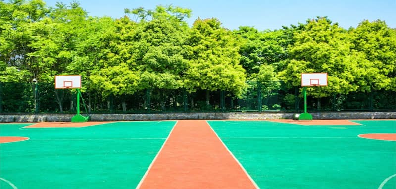 Commercial sport court leveling